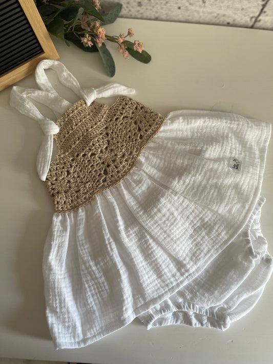 Conjunto Hanoi beige y blanco